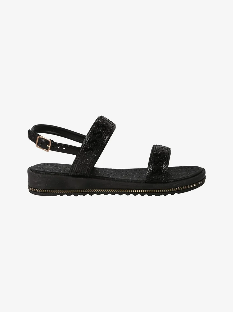 Sandali donna in gomma con zeppa - nero