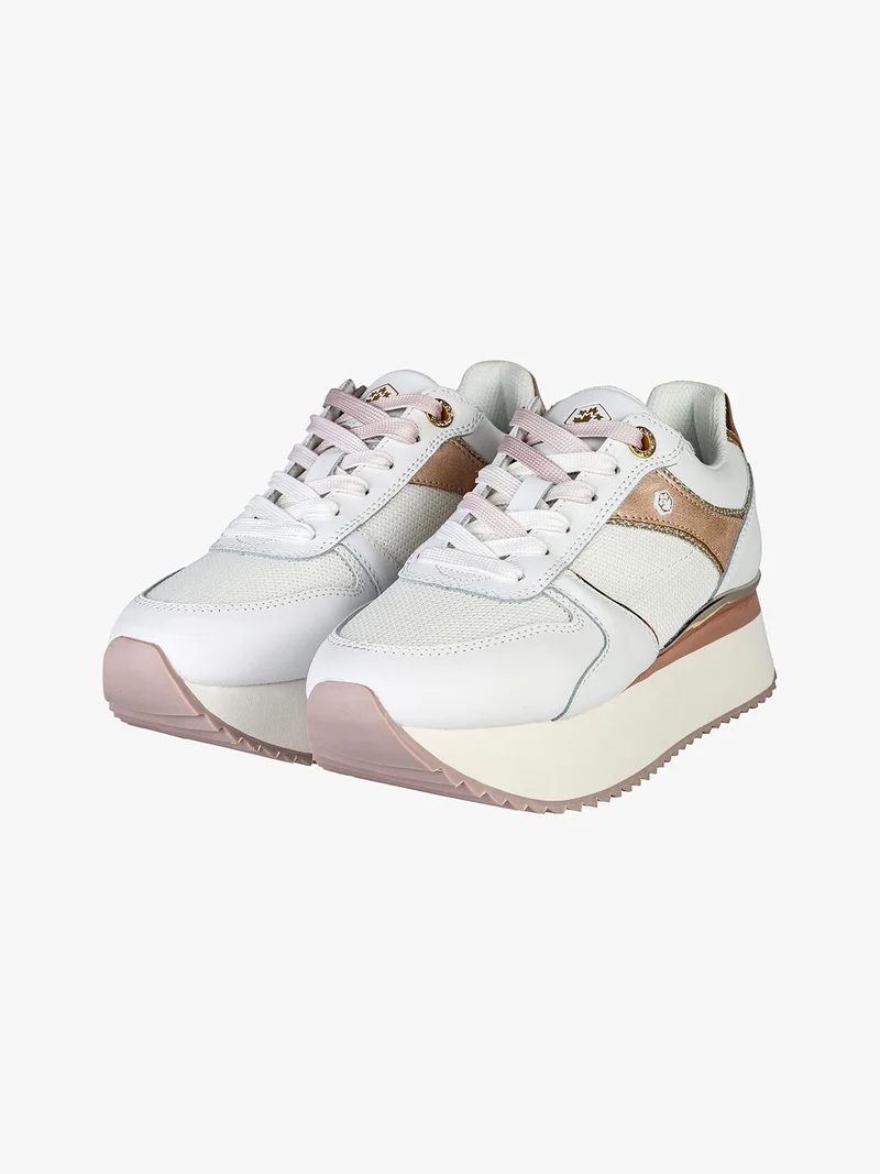 LOTUS Sneakers donna in pelle con platform - rosa