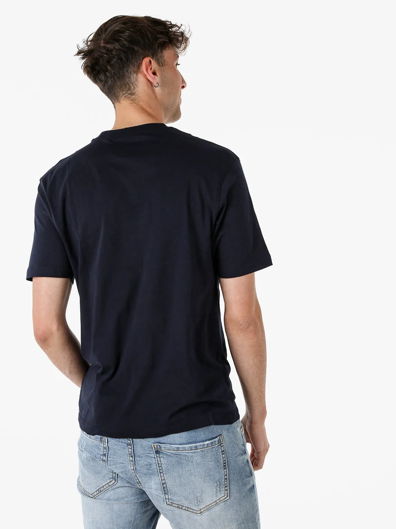 T-shirt da uomo in cotone con logo - blu scuro