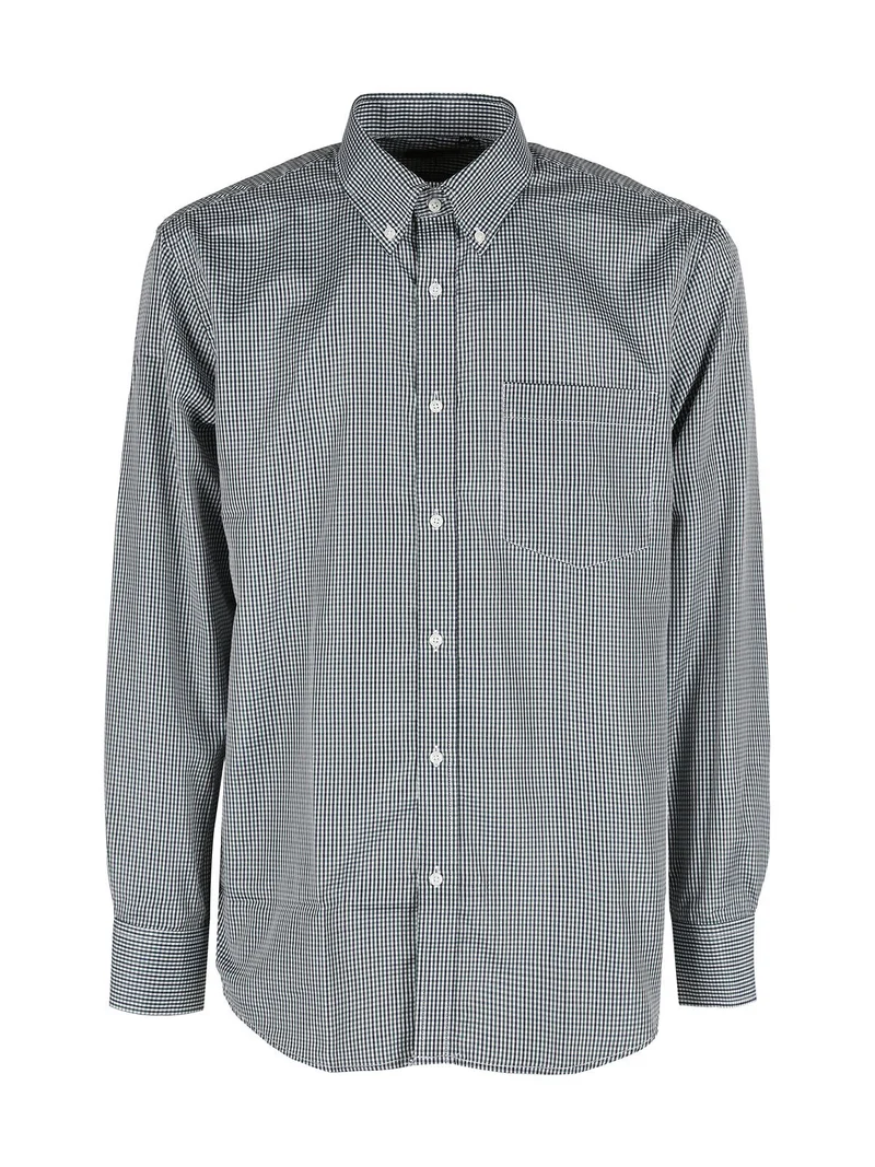 Camicia uomo a quadretti maniche lunghe - verde