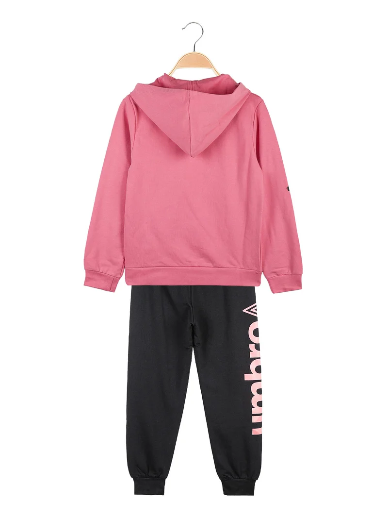Completo tuta da bambina con cappuccio - corallo