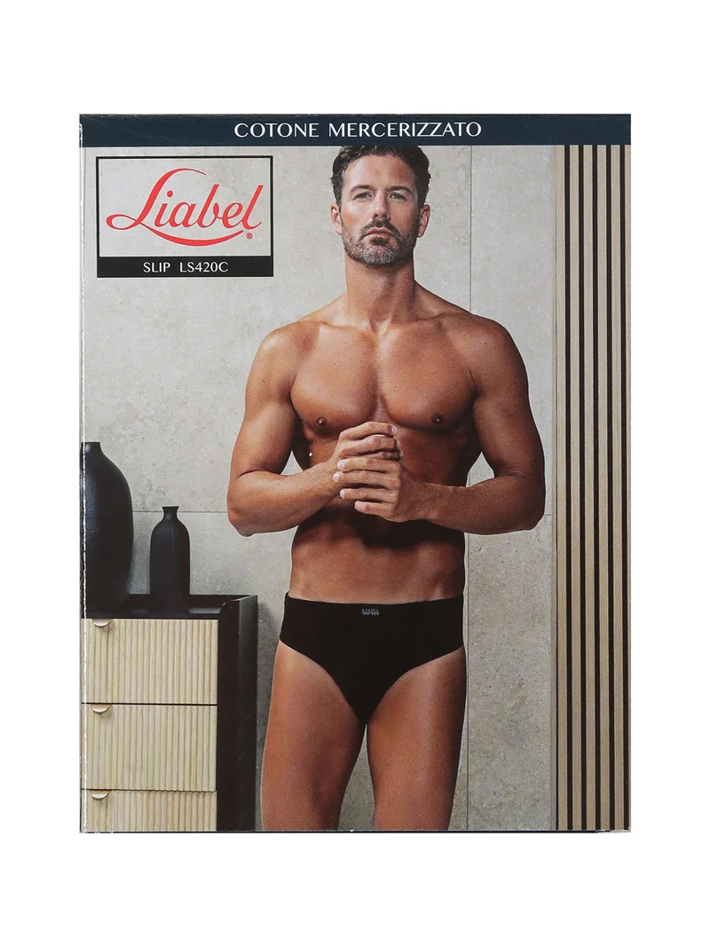 Slip da uomo in cotone mercerizzato - nero