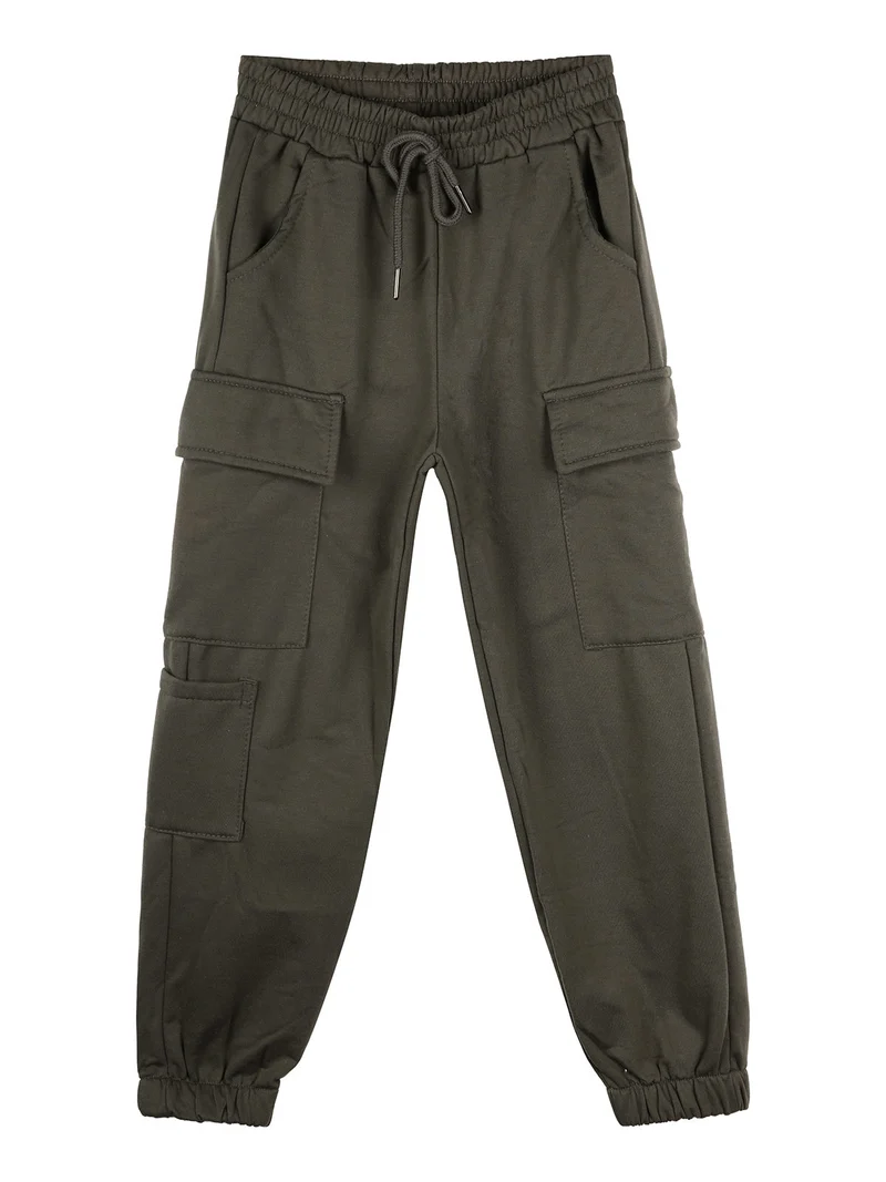 Pantaloni cargo da ragazza con polsini e coulisse - militare