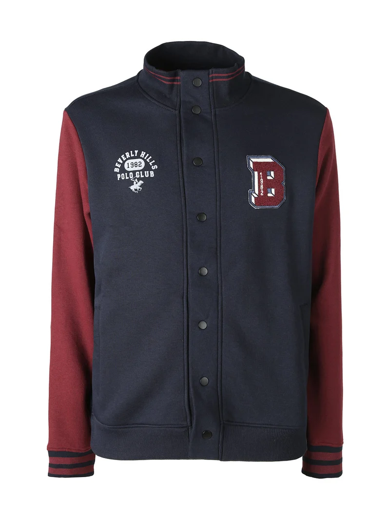 Felpa college da uomo - blu scuro