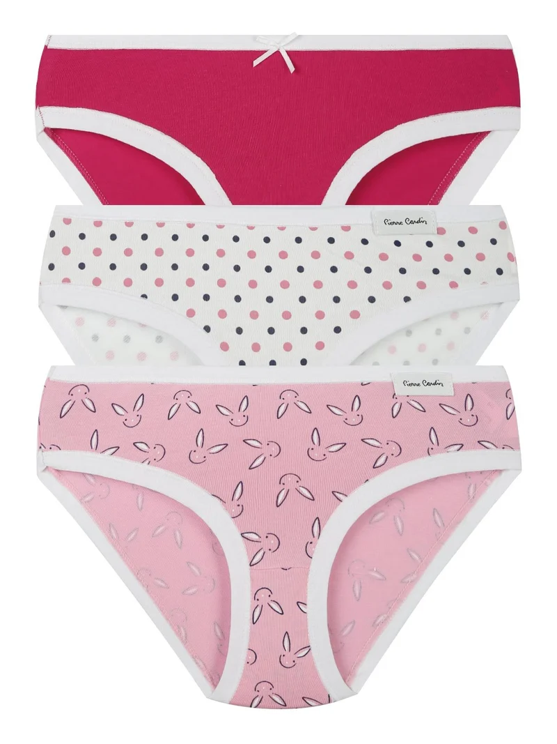 Tris di slip da bambina in cotone - bianco