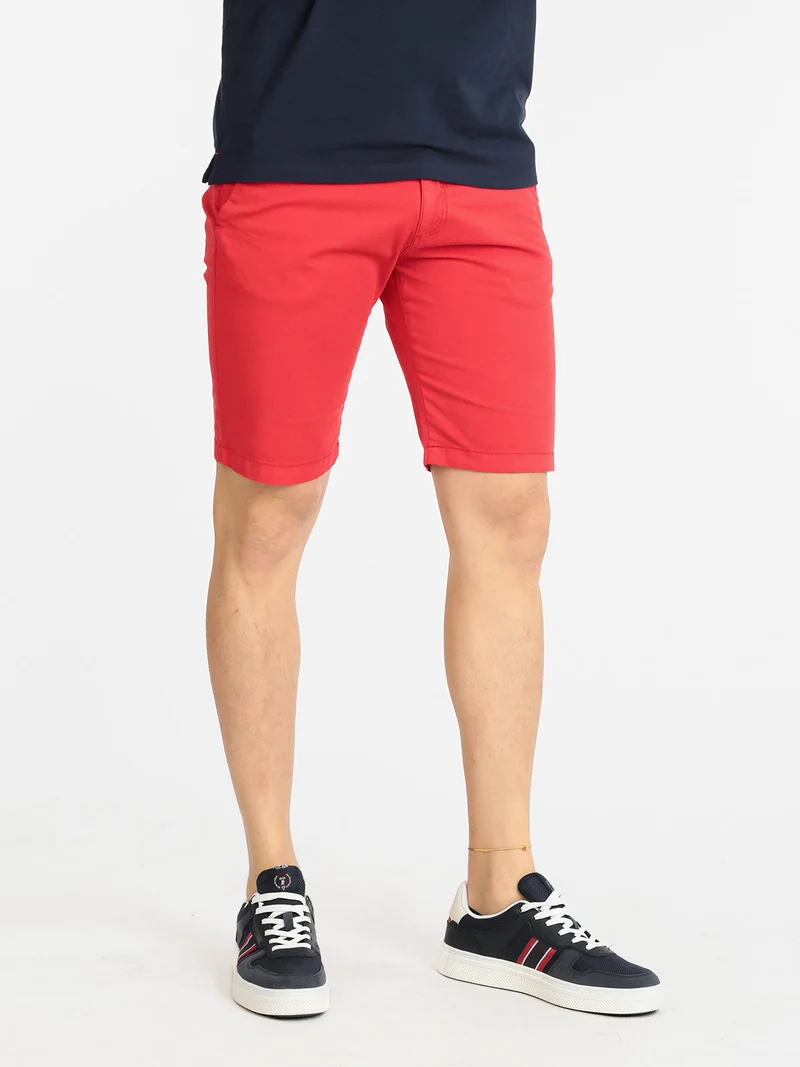Bermuda da uomo in cotone - rosso
