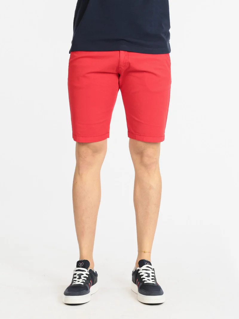 Bermuda da uomo in cotone - rosso