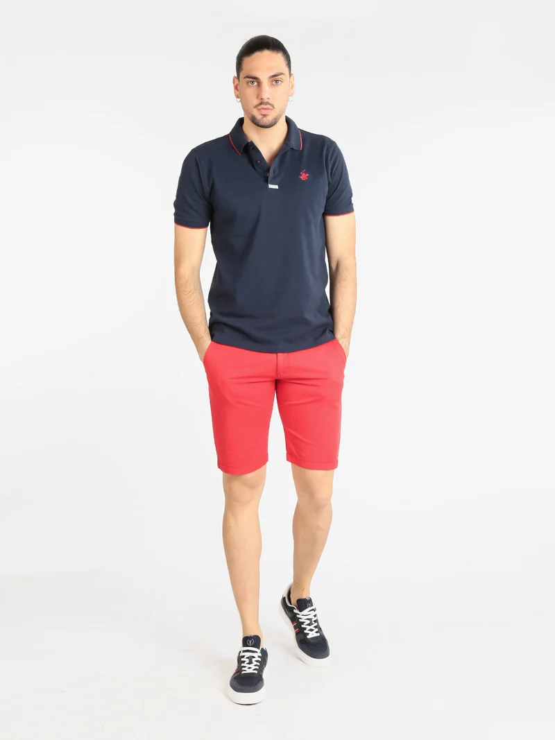 Bermuda da uomo in cotone - rosso