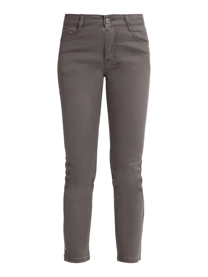 Pantalone donna a vita alta - grigio