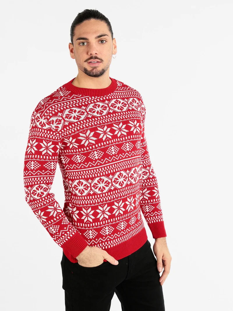 Maglione da uomo natalizio - rosso