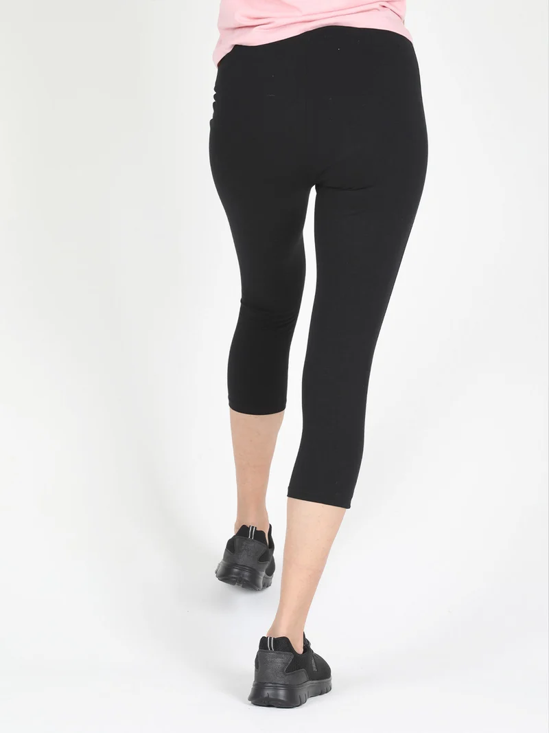 Leggings donna sportivi a 3/4 skin fit - nero