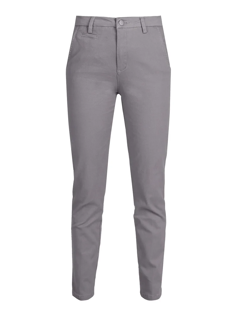 Pantaloni donna in cotone a gamba dritta - grigio