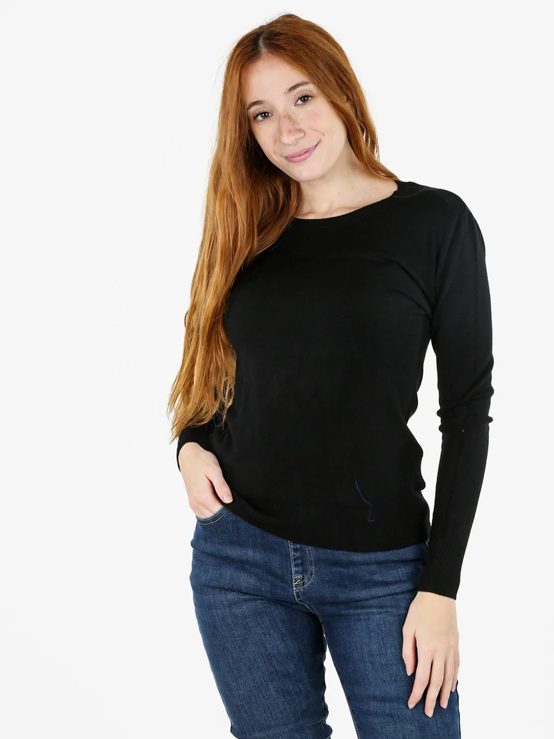 Pullover girocollo da donna - nero