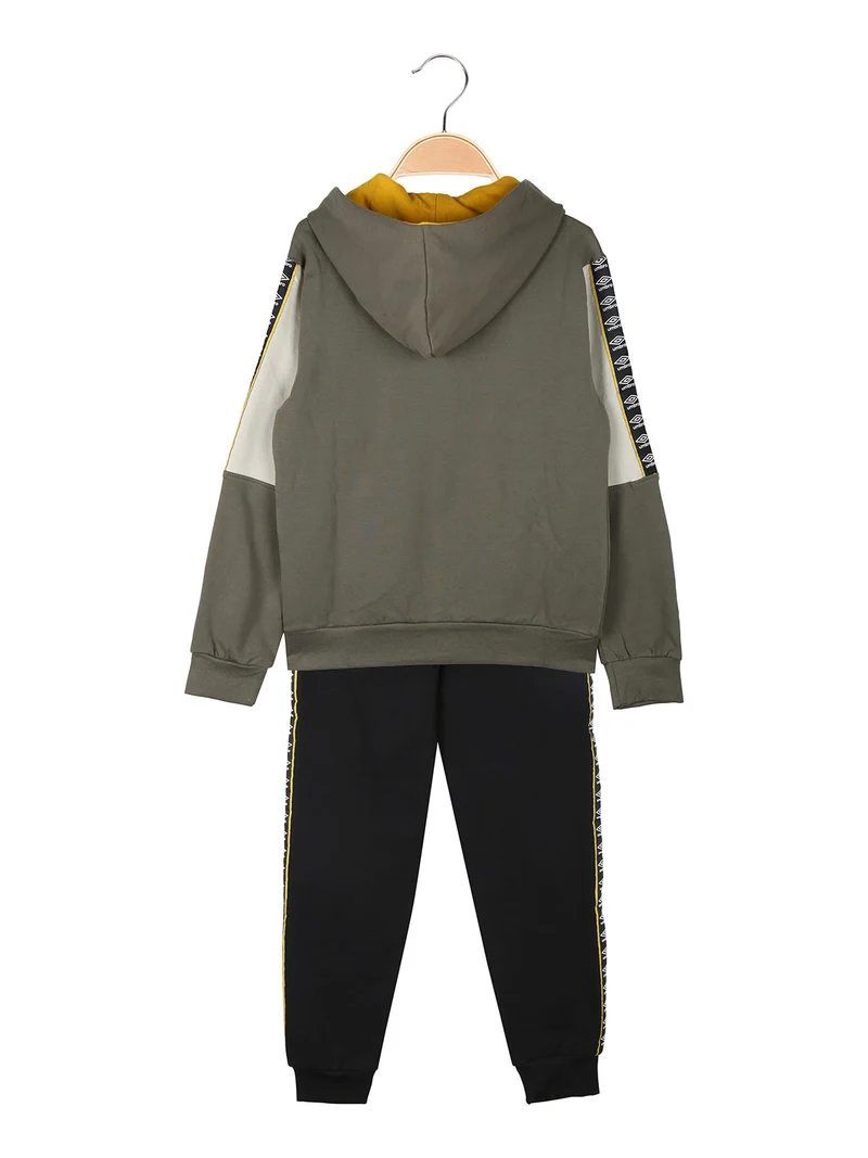 Completo tuta 2 pezzi da ragazzo con cappuccio e zip - militare