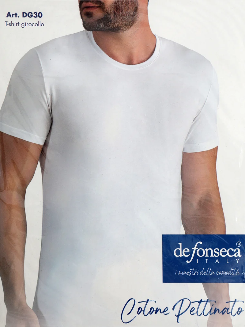 T-shirt intima girocollo da uomo in cotone - bianco