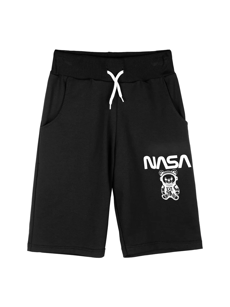 Bermuda sportivi da ragazzo con coulisse - nero