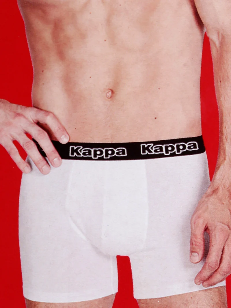 Boxer uomo in cotone con scritta - bianco