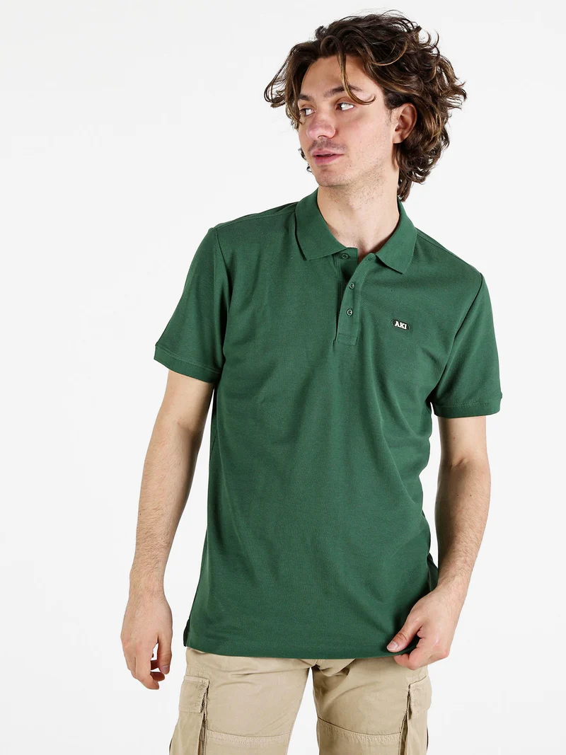 Polo da uomo in cotone a maniche corte - verde