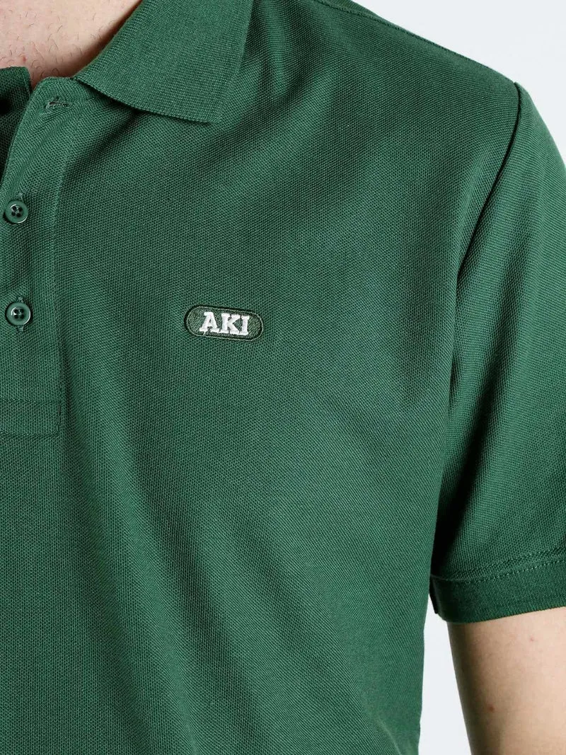 Polo da uomo in cotone a maniche corte - verde