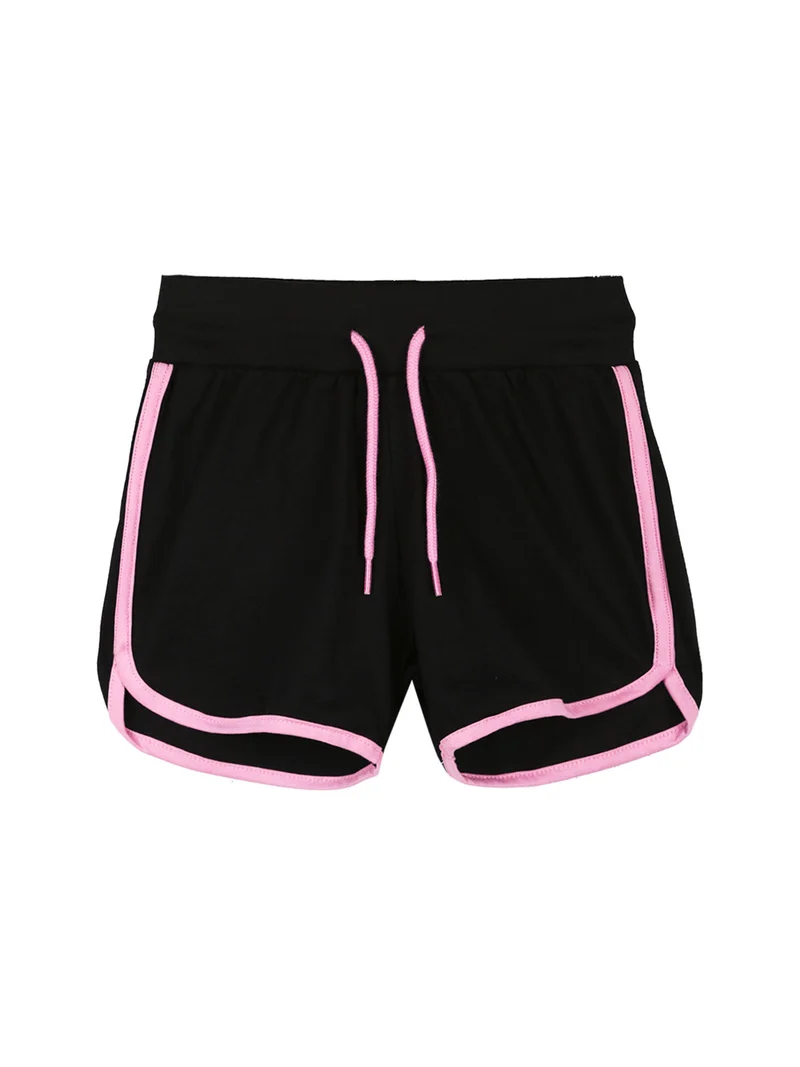 Completo corto da bambina in cotone - rosa