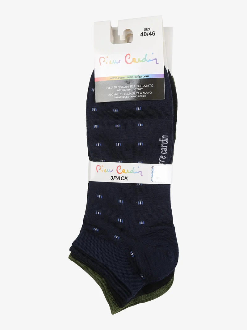 Confezione da 3 paia di calze uomo in filo di scozia - blu scuro