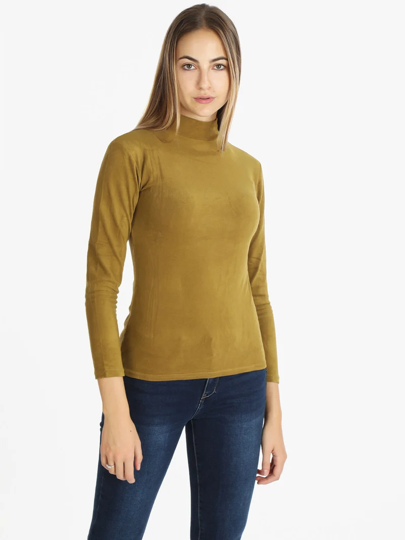 Maglia lupetto donna - senape