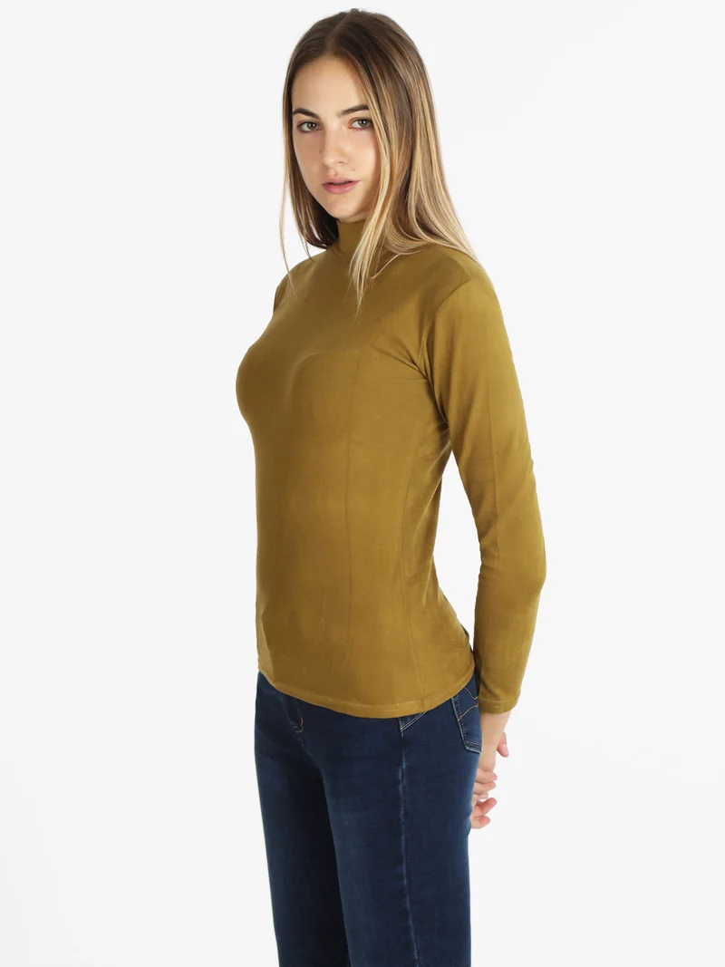 Maglia lupetto donna - senape