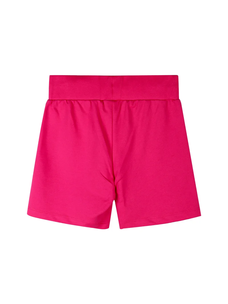 Completo corto 2 pezzi in cotone da bambina con t-shirt e shorts - bianco