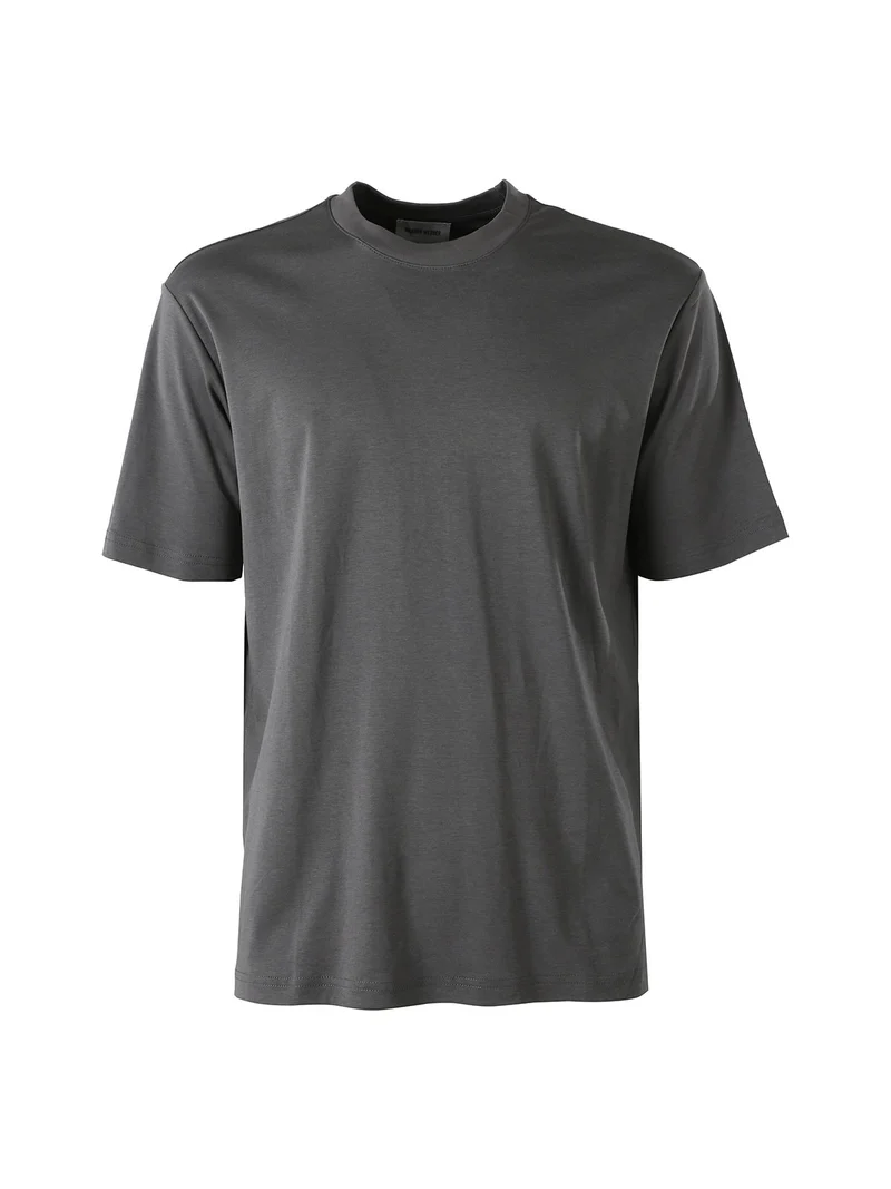 T-shirt girocollo da uomo - grigio scuro