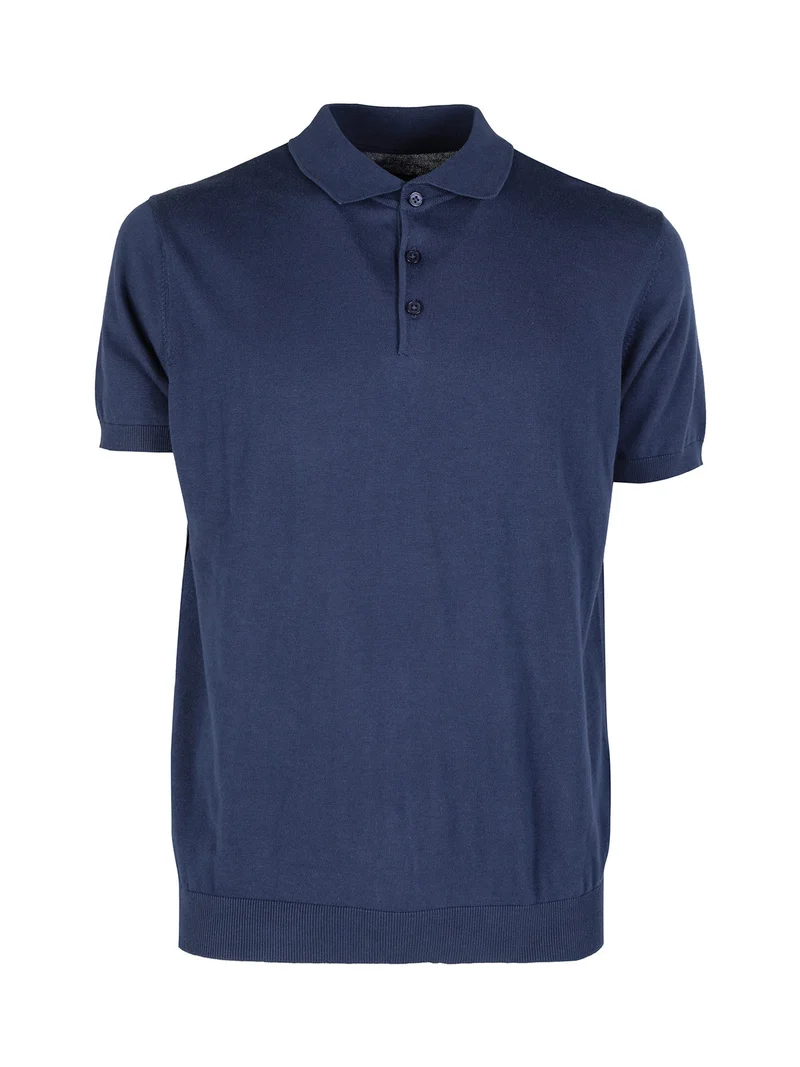 Polo da uomo in cotone a maniche corte - bluette