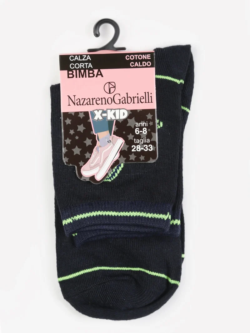 Calze corte da bambina in caldo cotone - blu scuro
