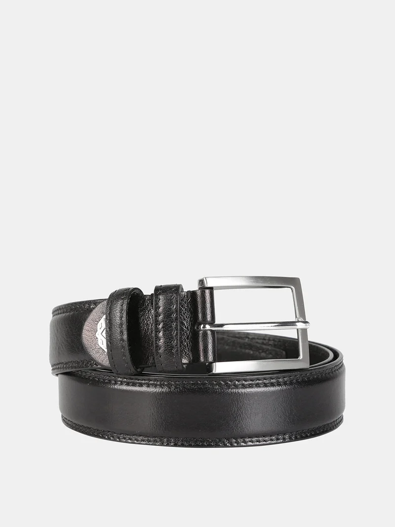 Cintura in pelle da uomo - nero