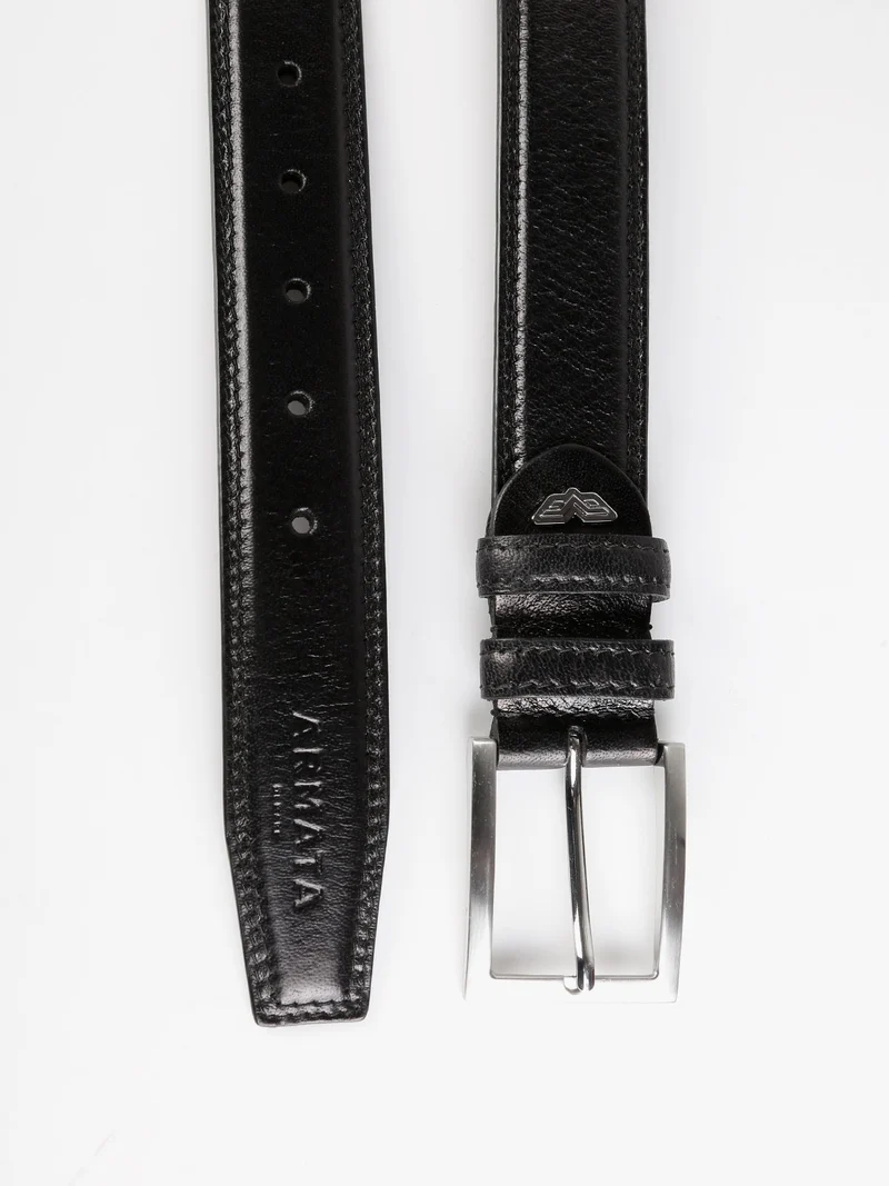 Cintura in pelle da uomo - nero