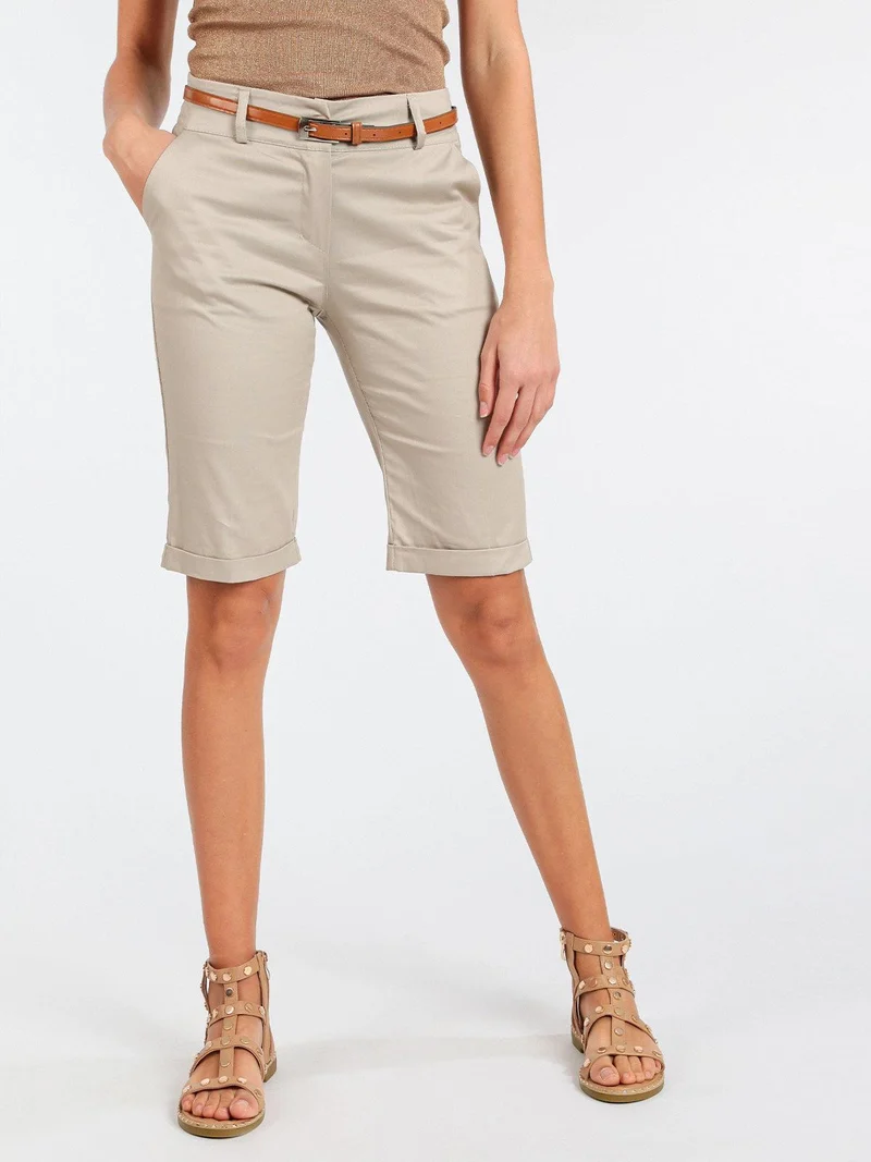 Pantaloni pinocchietto da donna in cotone - beige