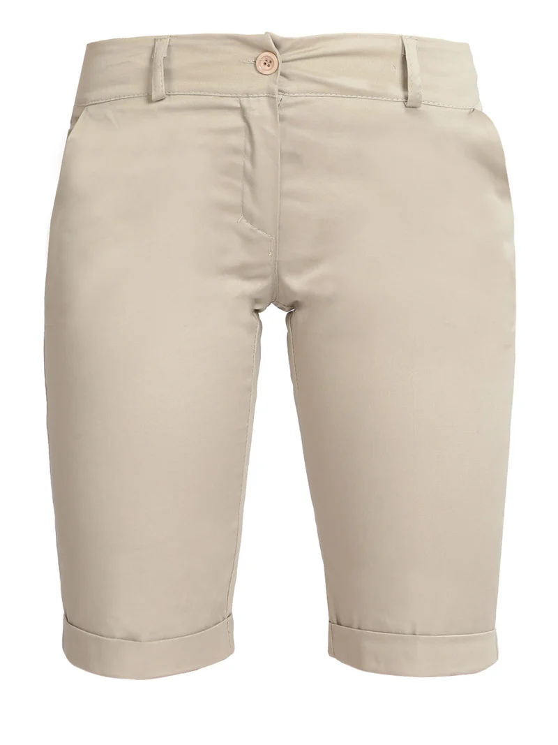 Pantaloni pinocchietto da donna in cotone - beige