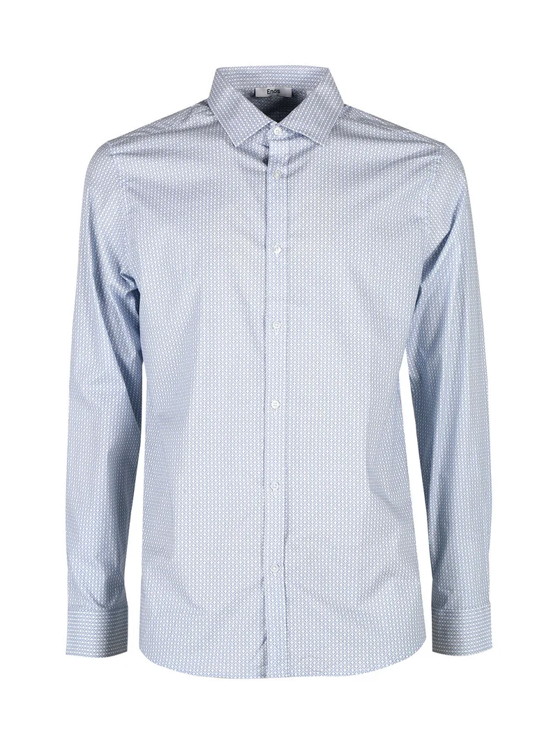 Camicia da uomo slim fit con stampe - azzurro
