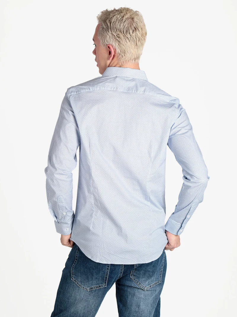 Camicia da uomo slim fit con stampe - azzurro
