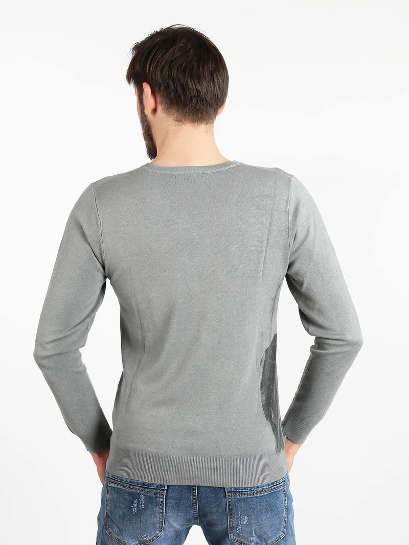 Maglioncino leggero uomo scollo V - grigio