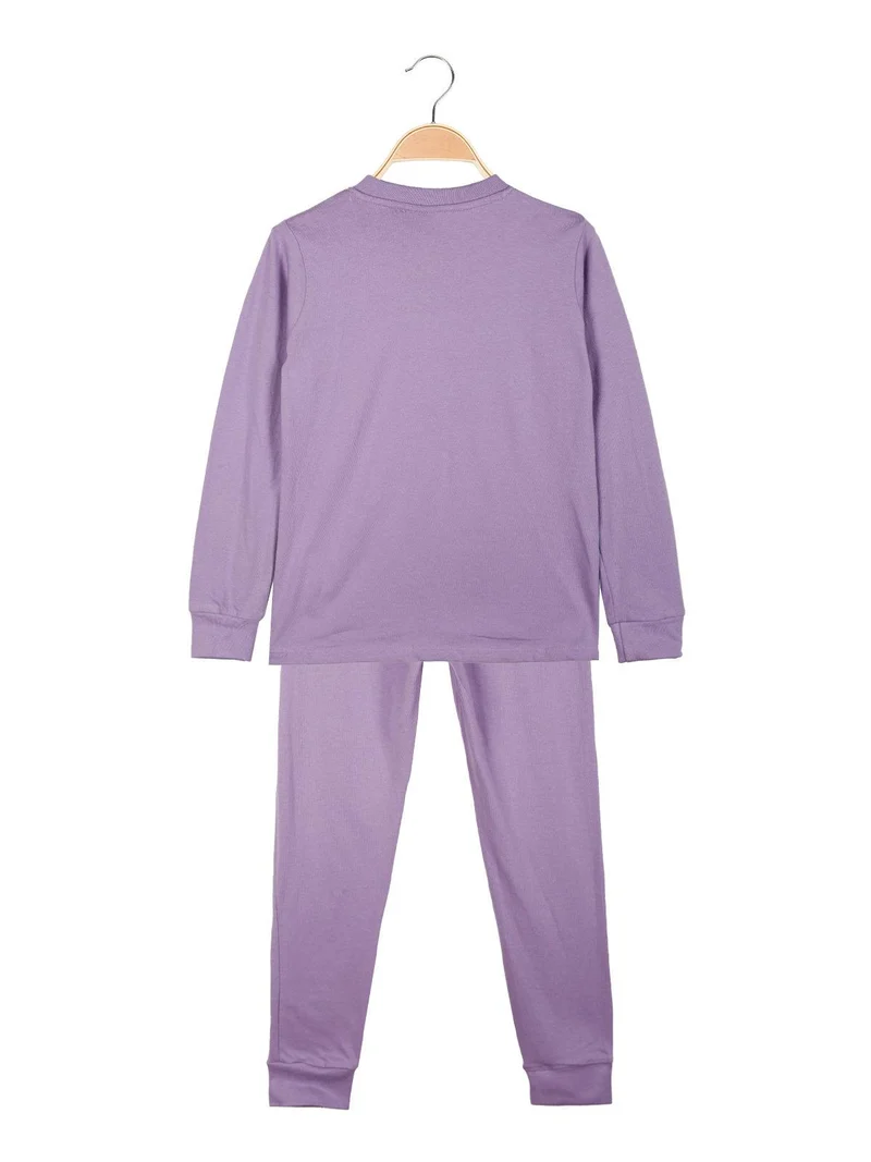 pigiama lungo in cotone bimba - lilla