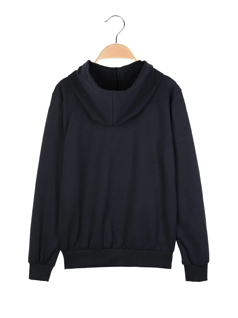 Felpa da ragazzo con cappuccio - blu scuro