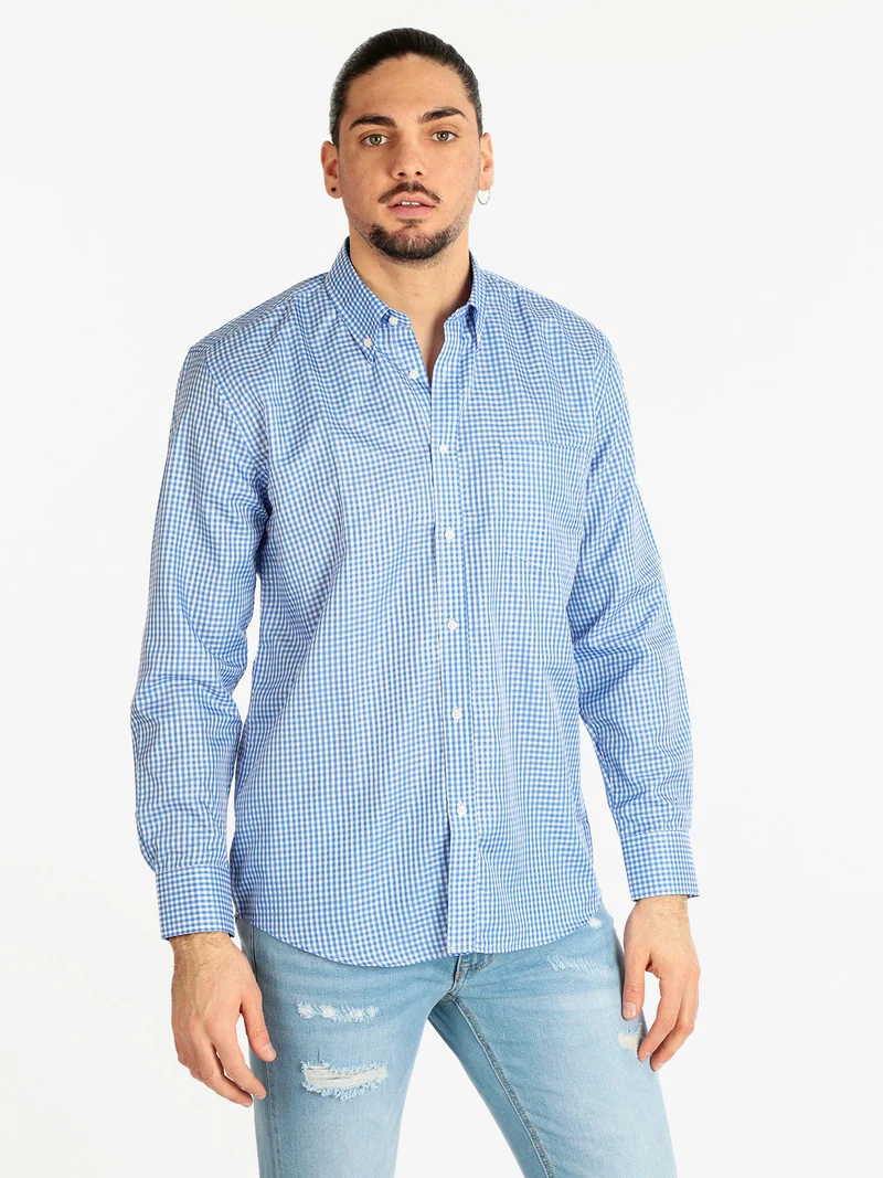 Camicia uomo a quadretti - azzurro