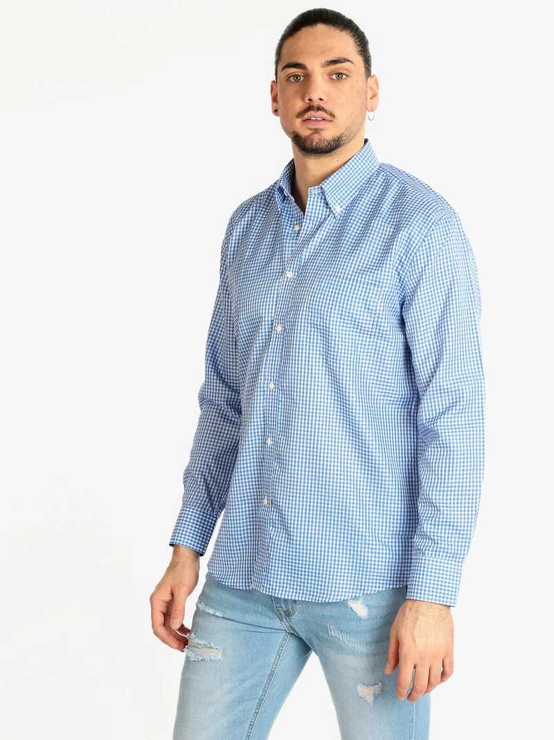 Camicia uomo a quadretti - azzurro