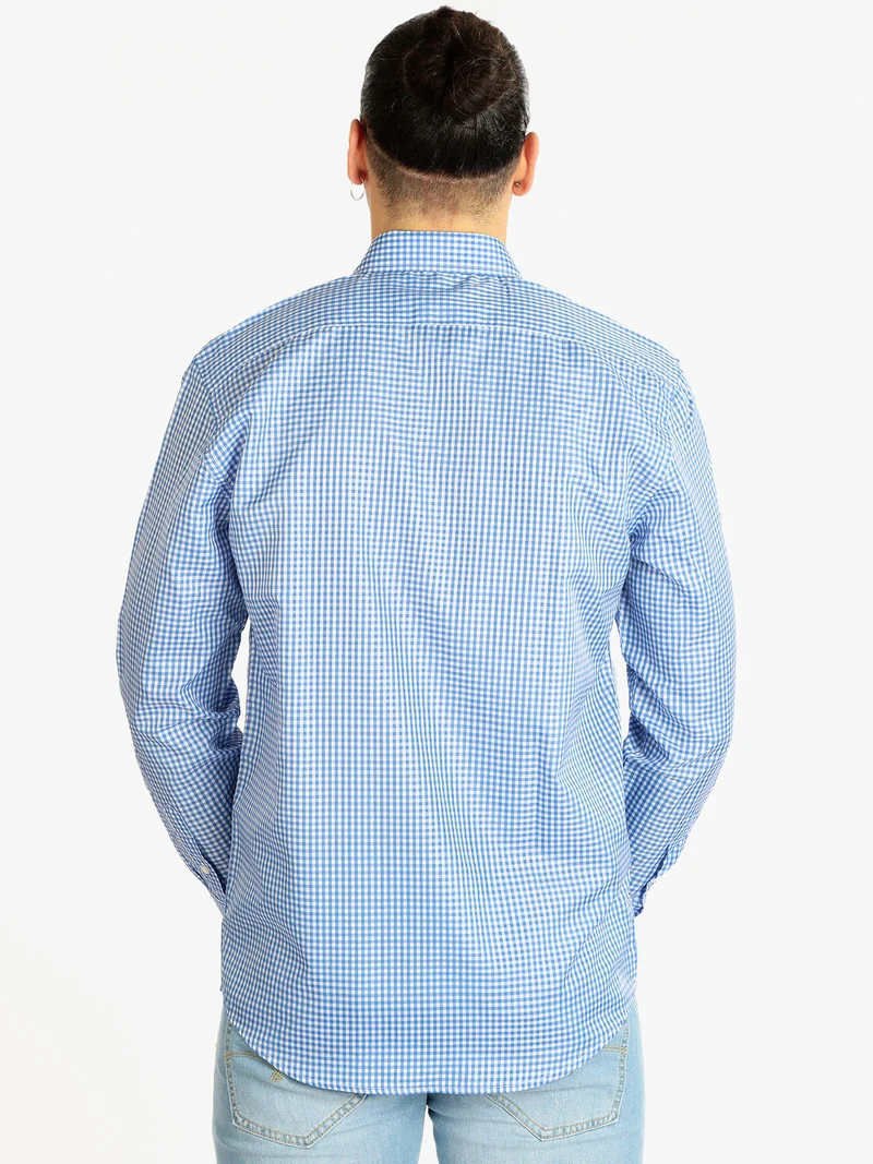 Camicia uomo a quadretti - azzurro
