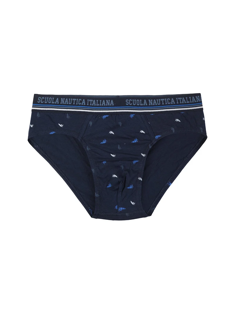 Slip uomo in cotone con stampe - blu scuro