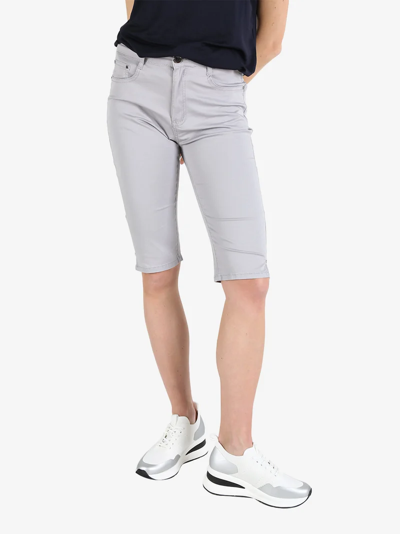 Bermuda da donna in cotone - grigio