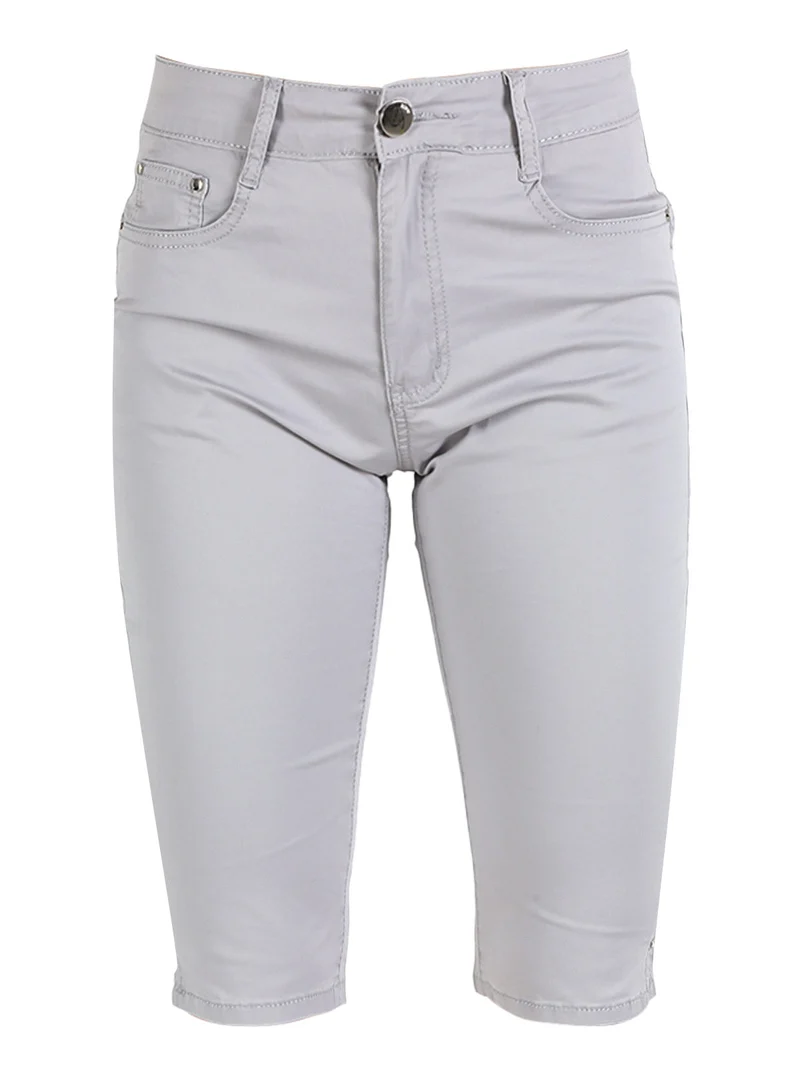 Bermuda da donna in cotone - grigio