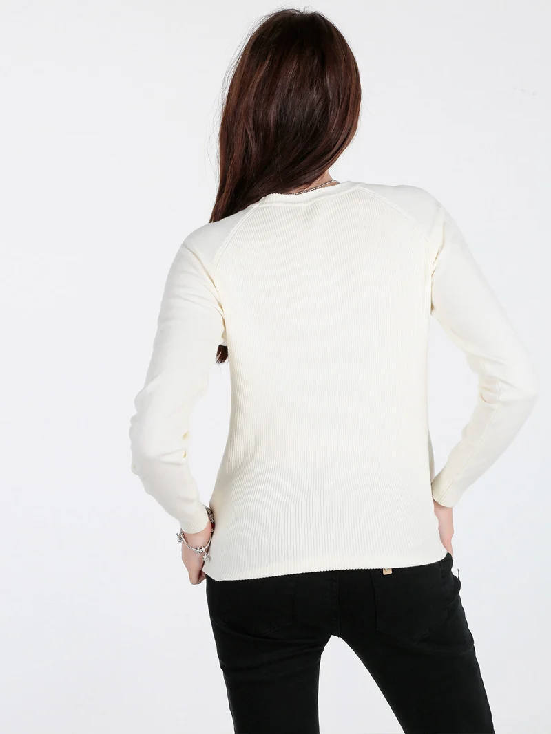 Pullover donna in maglia a costine - bianco
