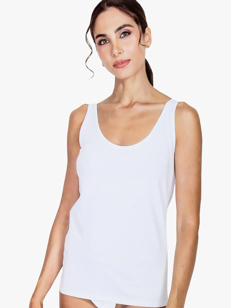 Canotta donna in cotone - bianco