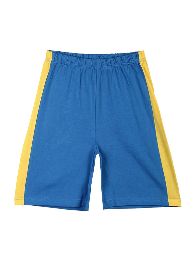 Completo corto da bambino t-shirt+ bermuda - blu