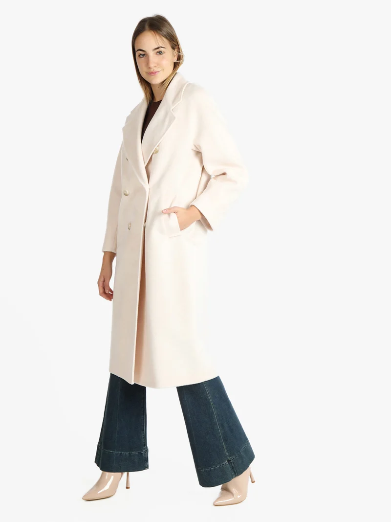 Cappotto lungo doppiopetto donna - beige